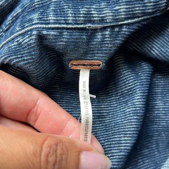 Free People Blue Corduroy Button-Down Shift Dress - Picture 9 of 10